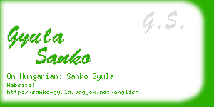 gyula sanko business card